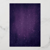 Gilded Lijst Married Kerstmis Paarse Foto Folie Feestdagenkaart (Achterkant)