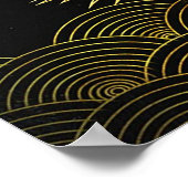 Gilded Line Drawing Chinese Phoenix en Dragon Poster (Hoek)