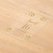 Gilded Majesty Sweet 16 Acrylic Invitation Acryl Uitnodigingen (Laagn)