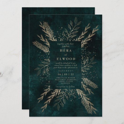 Gilded Meadow Holiday Card Feestdagenkaart (Voorkant / Achterkant)