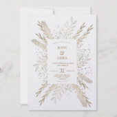 Gilded Meadow witte achtergrond verse uitnodiging. Feestdagenkaart (Voorkant)