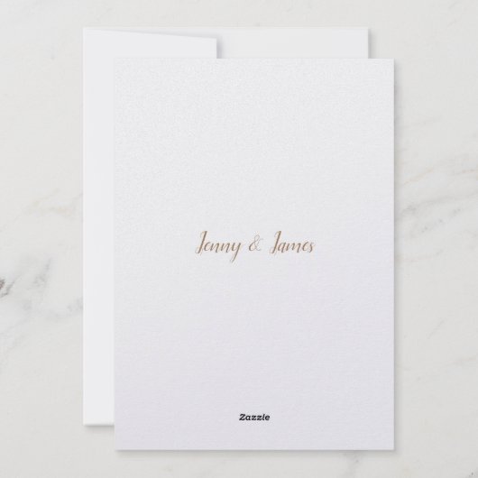 Gilded Meadow witte achtergrond verse uitnodiging. Feestdagenkaart (Achterkant)