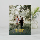 Gilded Merry Photo Folie Feestdagenkaart (Staand Voorkant)