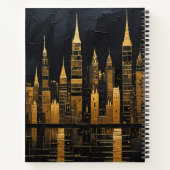 Gilded Midnight Skyline Notitieboek (Achterkant)