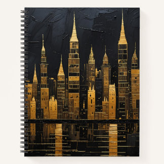 Gilded Midnight Skyline Notitieboek
