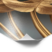 Gilded Monstera op Azure Foto Afdruk (Hoek)