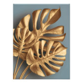 Gilded Monstera op Azure Foto Afdruk (Voorkant)