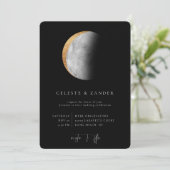 Gilded Moon Wedding Invitation Aankondiging (Staand voorkant)