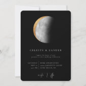Gilded Moon Wedding Invitation Aankondiging (Voorkant)