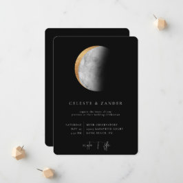 Gilded Moon Wedding Invitation Aankondiging