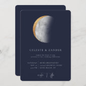 Gilded Moon Wedding Invitation Aankondiging (Voorkant / Achterkant)