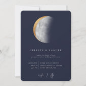 Gilded Moon Wedding Invitation Aankondiging (Voorkant)
