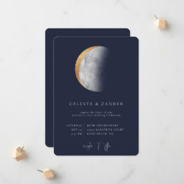 Gilded Moon Wedding Invitation Aankondiging