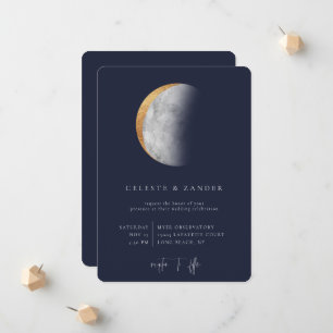 Gilded Moon Wedding Invitation Aankondiging