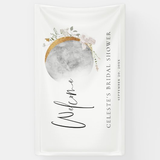 Gilded Moon Wildflower Welcome Party Banner (Verticaal)