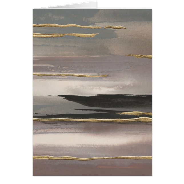 Gilded Morning Fog II Gold Abstract Print (Voorkant)
