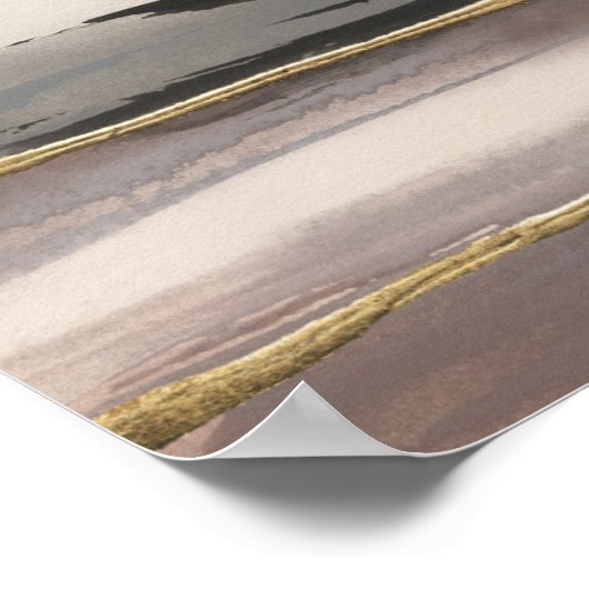 Gilded Morning Fog II Gold Abstract Print (Hoek)