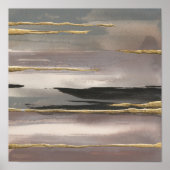 Gilded Morning Fog II Gold Abstract Print (Voorkant)