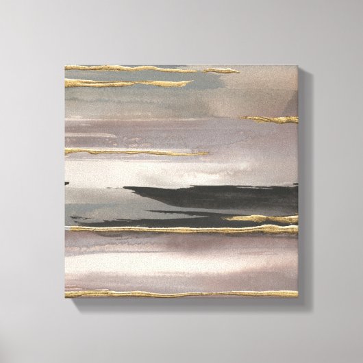 Gilded Morning Fog II Gold Abstract Print (Voorkant)