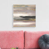 Gilded Morning Fog II Gold Abstract Print (Insitu (Woonkamer))
