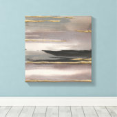 Gilded Morning Fog II Gold Abstract Print (Insitu (Houten vloer))