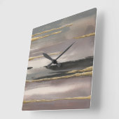 Gilded Morning Fog II Gold Abstract Print Vierkante Klok (Hoek)