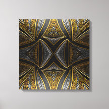 Gilded Mosaic Luxe – Black & Gold Tiled Metal Wall