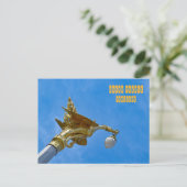 Gilded Mythical Bird Lamp Post Briefkaart (Staand voorkant)