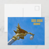 Gilded Mythical Bird Lamp Post Briefkaart (Voorkant / Achterkant)