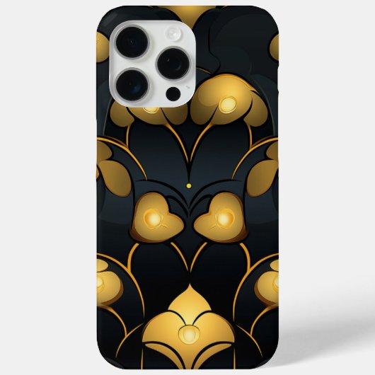 Gilded Noir Bloom Art Deco Case-Mate iPhone Case (Achterkant)