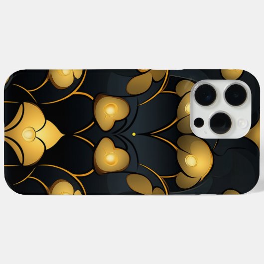 Gilded Noir Bloom Art Deco Case-Mate iPhone Case (Achterkant (horizontaal))