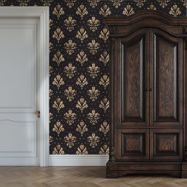 Gilded Noir Damask Princesscore Behang