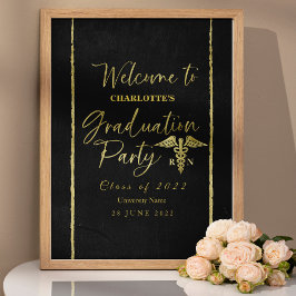 Gilded Nurse Medical Graduation Party Welkomstbord Poster