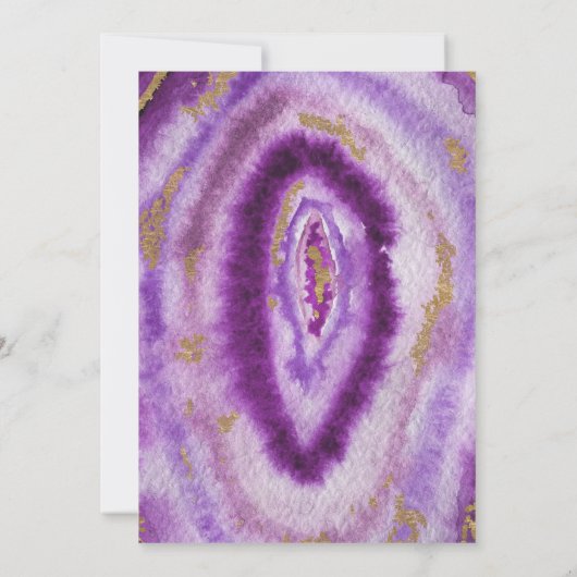 Gilded Paars Agate Wedding Invitations Kaart (Achterkant)