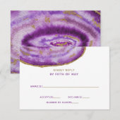 Gilded Paars Agate Wedding Invitding rsvp (Voorkant / Achterkant)
