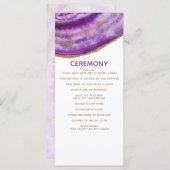 Gilded Paarse Agate Wedding-programma's Programmakaart (Voorkant / Achterkant)