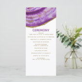 Gilded Paarse Agate Wedding-programma's Programmakaart (Staand voorkant)