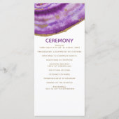 Gilded Paarse Agate Wedding-programma's Programmakaart (Voorkant)