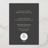 Gilded Peace & Joy Geo Lines Typography Business Folie Feestdagenkaart (Achterkant)