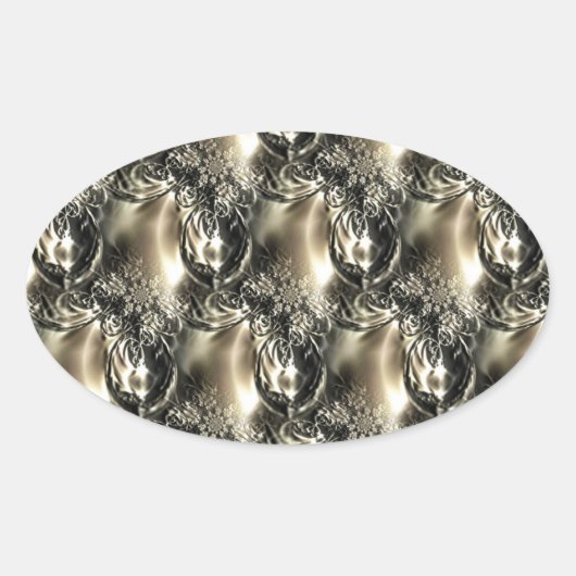 Gilded Pearls Ovale Sticker (Voorkant)