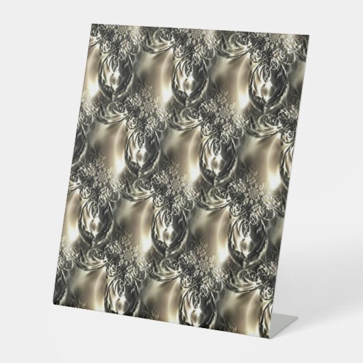 Gilded Pearls Reclamebord Met Voetstuk (Voorkant)