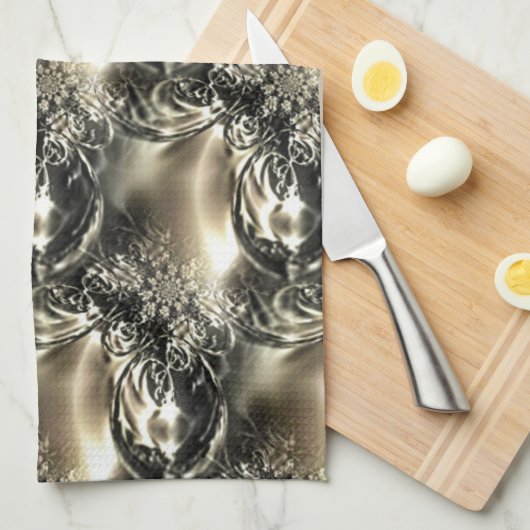 Gilded Pearls Theedoek (Quarter Fold)