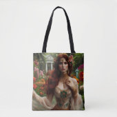 Gilded Pre-Raphaelite Woman 1 in Garden Tote Bag (Voorkant)