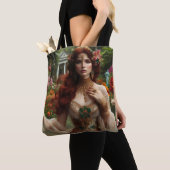 Gilded Pre-Raphaelite Woman 1 in Garden Tote Bag (Dichtbij)