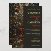 Gilded Roos huwelijksuitnodiging Kaart (Voorkant / Achterkant)