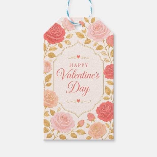 Gilded Rose Valentijn Romance Cadeaulabel (Voorkant)
