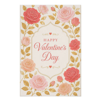 Gilded Rose Valentijn Romantiek Perfect Poster