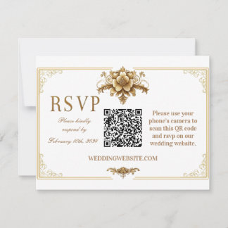 Gilded Royal RSVP QR code Kaart