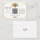 Gilded Royal RSVP QR code Kaart (Voorkant / Achterkant)
