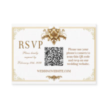 Gilded Royal RSVP QR code Kaart